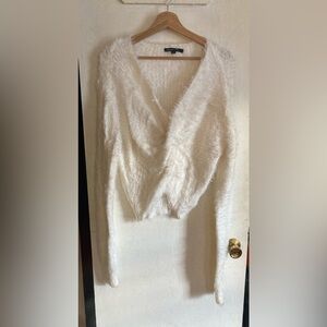 Fluffy White Sweater